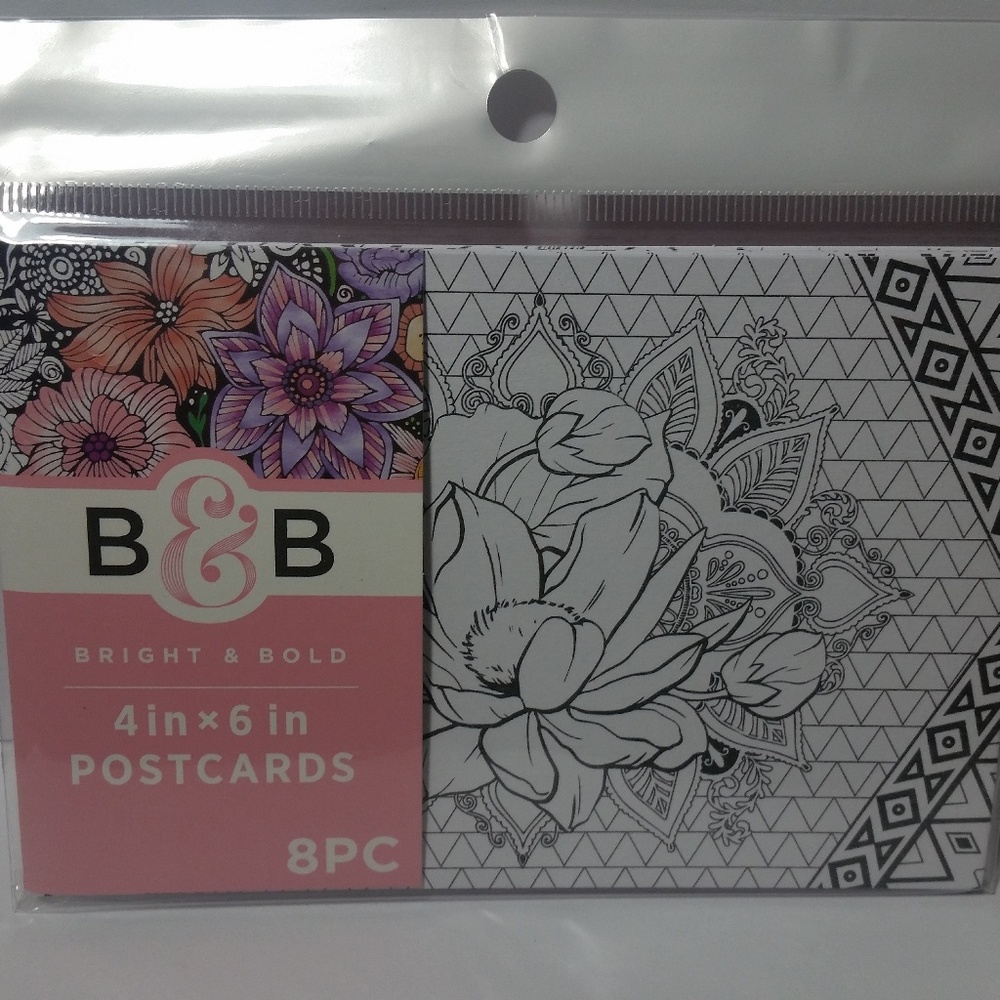 Adult Coloring Color Your Own Postcard Flowers
